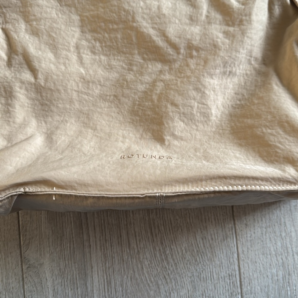 ROTUNDA Beige Canvas Tote with Green Rope Handle - Picture 4 of 7